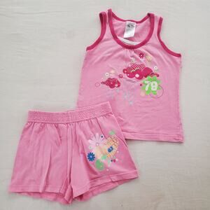 Y2k 2-Piece Pink Shirt + Shorts Set kids 6